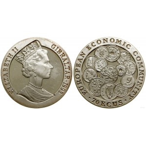 Gibraltar, 70 ecu, 1993 PM, Tadworth (Pobjoy Mint)