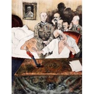 Zdzisław CZERMAŃSKI (1900-1970), Marszałek Piłsudski v karikatúre Wańka-Wstańka czyli zabawy z Sejmem, 1931