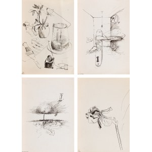 Ewa WIECZOREK (1947-2011), Set of four drawing works: 1) To the land 2) Blowfly 3) Iris, 1976 4) Magnolias in a vase and others, 1975