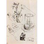 Ewa WIECZOREK (1947-2011), Set of four drawing works: 1) To the land 2) Blowfly 3) Iris, 1976 4) Magnolias in a vase and others, 1975