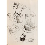 Ewa WIECZOREK (1947-2011), Serie von vier Zeichnungen: 1. zum Land 2. Schmeißfliege 3. Iris, 1976 4. Magnolien in einer Vase und andere, 1975