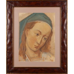 Unbestimmter Künstler (20. Jahrhundert), Kopf einer Frau (Jungfrau Maria?)