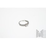 Ring with White Zircons, 925 Silver