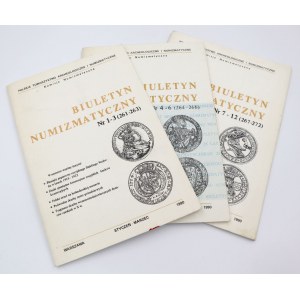 Biuletyn Numizmatyczny (3 egzemplarze): rocznik 1990 [nr 1-3, 4-6, 7-12]