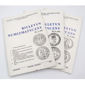 Biuletyn Numizmatyczny (3 egzemplarze): nr 2/1993, nr 3/1993, nr 4/1993
