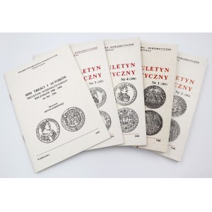 Biuletyn Numizmatyczny (4 egzemplarze): nr 3/1994, nr 4/1994, nr 1/1996, nr 2/1996 + spis treści i autorów 1990-1994