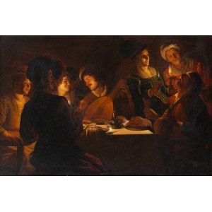 Gerrit van Honthorst, naśladowca (1590 Utrecht - 1656 Utrecht), Scena w tawernie