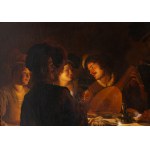 Gerrit van Honthorst, Nachahmer (1590 Utrecht - 1656 Utrecht), Szene in einer Taverne