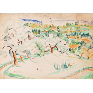 Maria Melania Mutermilch Mela Muter (1876 Warschau - 1967 Paris), Landschaft aus Südfrankreich (recto) / Studie einer Frau (verso)