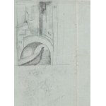 Tamara Lempicka (1895 Moskau - 1980 Cuernavaca, Mexiko), Zwei Architekturskizzen und eine Figurenstudie, um 1924