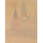 Leon Wyczółkowski (1852 Huta Miastkowska - 1936 Warschau), Wawel o świcie (Im Nebel), 1914