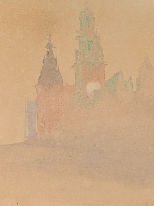 Leon Wyczółkowski (1852 Huta Miastkowska - 1936 Warszawa), Wawel o świcie (We mgle), 1914