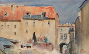 Julian Fałat (1853 Tuligłowy - 1929 Bystra), Widok na Dom Katedralny na Wawelu, 1904