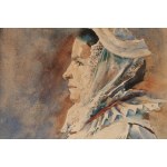 Julian Fałat (1853 Tuligłowy - 1929 Bystra), slezská žena v lidovém kroji, 1898