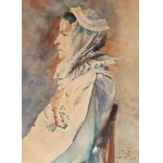 Julian Fałat (1853 Tuligłowy - 1929 Bystra), slezská žena v lidovém kroji, 1898