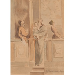 Jacek Malczewski (1854 Radom - 1929 Krakau), Historische Szene (Skizze einer Reise nach Italien?), 1880