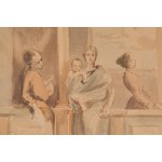 Jacek Malczewski (1854 Radom - 1929 Kraków), Scena historyczna (Szkic z podróży do Włoch?), 1880