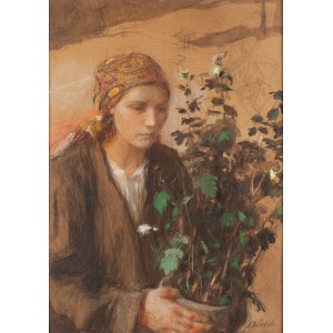 Teodor Axentowicz (1859 Brašov - 1938 Krakov), Huculka s květinou