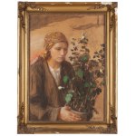 Teodor Axentowicz (1859 Brasov - 1938 Krakow), Hutsul woman with a flower