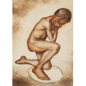 Boleslaw Cybis (1895 Massandra Farm in Crimea - 1957 Trenton (New Jersey, USA)), Nude of a kneeling boy, 1920