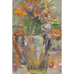 Jan Cybis (1897 Wróblin - 1972 Warsaw), Flowers in a tin jug, 1949