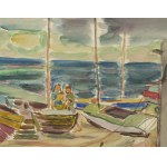 Stanislaw Kopystyński (1893 Yaroslavl - 1969 Wroclaw), Boats on the beach