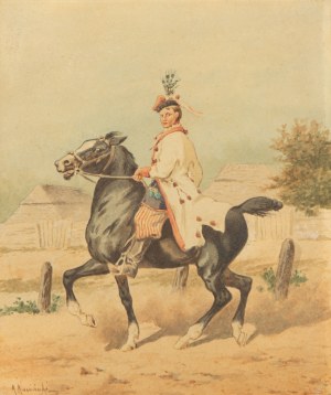 Kajetan Kosiński (1847 Łużany, Bukowina - 1935 Lwów), Krakowiak na koniu