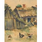 Hanna Korczak-Idzińska (1913 - 2011), Chickens in front of a hut