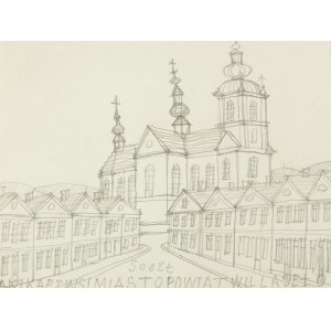 Nikifor Krynicki (1895 Krynica - 1968 Folusz), Widok miasta z kościołem