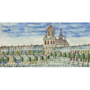 Nikifor Krynicki (1895 Krynica - 1968 Folusz), Landschaft mit Kirche