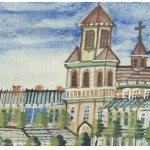 Nikifor Krynicki (1895 Krynica - 1968 Folusz), Landschaft mit Kirche