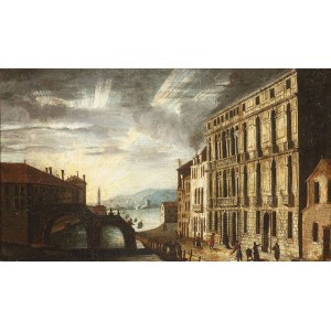 Italian painter of the 18th century, Italian painter of the 18th century, VIEW OF A PORT TOWN