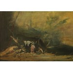18th Century Venetian Painter, 18th Century Venetian Painter, River Landscape with Fishermen and Washers River Landscape with Ruins and Figures