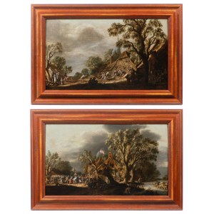 Jan van Goyen, Jan van Goyen (1596-1656) - Attributed to, Pair of Village Landscapes