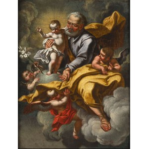 Italian master 18th century, Italian master 18th century , Saint Joseph, Baby Jesus and Angels