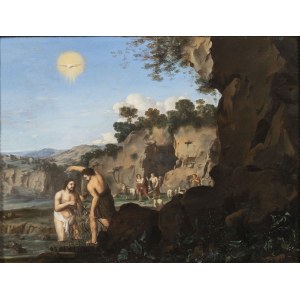 Baptism of Christ, Baptism of Christ in the Jordan by John the Baptist — Dutch painter of the 17th century