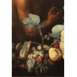 Roman Caravaggist, 1st half of the 17th century, Roman Caravaggist, 1st half of the 17th century, Fruit Garland with Satyr