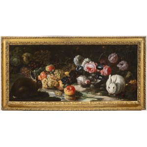 Giovanni Paolo Castelli, called Spadino (1659-1730)., Giovanni Paolo Castelli, called Spadino (1659-1730). Still life with fruits, flowers and rabbit.