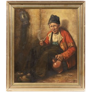 Nickel, Hans (Moravian Lotschnau 1916-1986 Altdorf near Nürtingen), Peasant with pipe and jug.