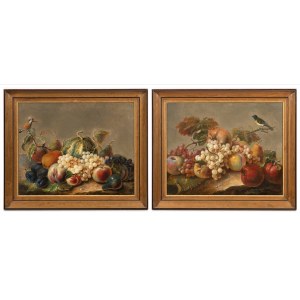 German painter of the 19th century around 1800, Pair of paintings FRUIT STILL LIFE