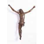 Georg Petel (1601/02-1634) cercle. Crucifix, vers 1620, le Christ est cloué sur la croix, les bras étendus et les pieds croisés.