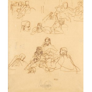 Jacek Malczewski (1854-1929), Figurenskizzen - darunter Christus mit Jüngern