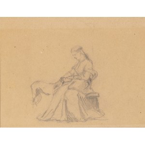 Józef Brandt (1841-1915), Portrét dcery se psem