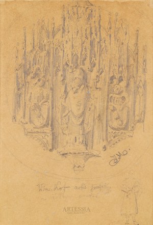 Jan Matejko (1838-1893), Arcybiskup Wincenty Kot h. Doliwa - rysunek wg pieczęci z XV w.