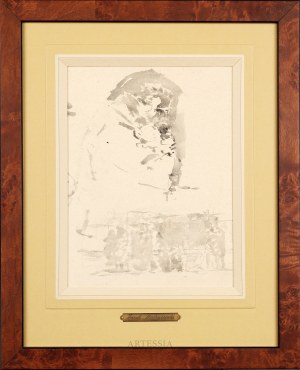 Jacek Malczewski (1854-1929), Szkice tulącej pieska i grupy postaci