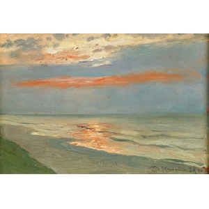 Marceli Harasimowicz (1859-1935), Sunset in Karwia, 1921