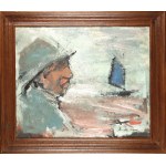 Marian Mokwa (1889-1987), Rybář s plachetnicí v pozadí
