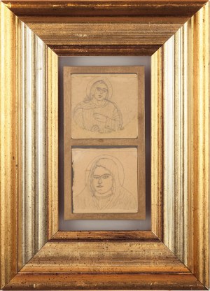 Nikifor Krynicki (1895-1968), Dwa rysunki z przedstawieniami świętych