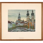 Nikifor Krynicki (1895-1968), Ansicht von Krakau mit zwei Kirchen