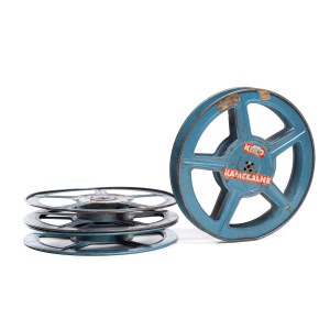 Film reels from the projection booth of Skarpa and Praha cinemas, Warsaw, 1960s/70s.